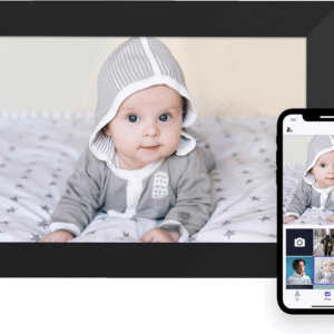 digital picture frame 10.1 inch wifi digital photo frame,1280 * 800 hd ips touch screen smart cloud photo frame, to share photos or videos remotely via app email (black)