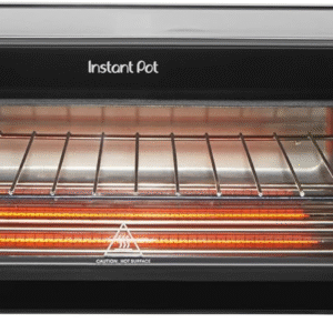 instant pot no preheat required* 6 in 1 pizza and toaster oven with instantheat technology, fits a 12" fresh or frozen pizza, bake, toast, broil, & reheat